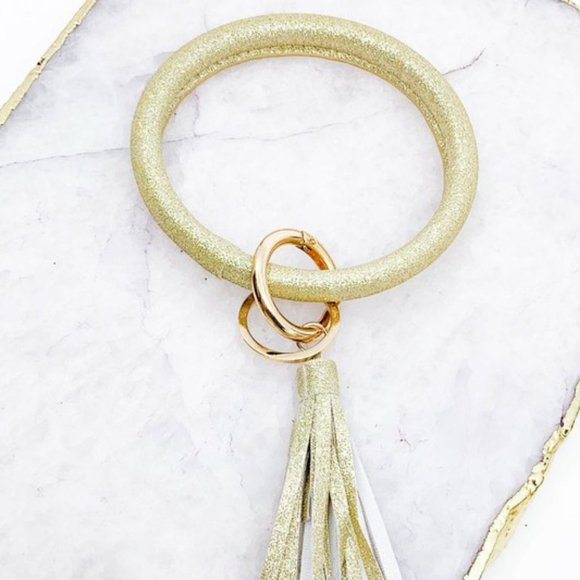 Accessories - Gold Glitter Key Ring Bracelet